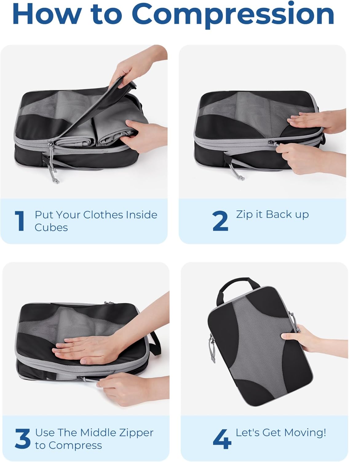 Bagsmart Compression Packing Cubes, Travel Bag Cruise Ship Essentials