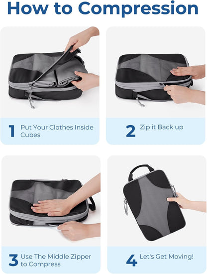 Bagsmart Compression Packing Cubes, Travel Bag Cruise Ship Essentials