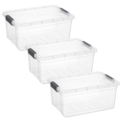 Superio 13.7 Quart Clear Plastic Storage Bin with Lid, Stackable Organizer Box, BPA-Free Storage Container for Home, Garage, School & Office, 1 Pack