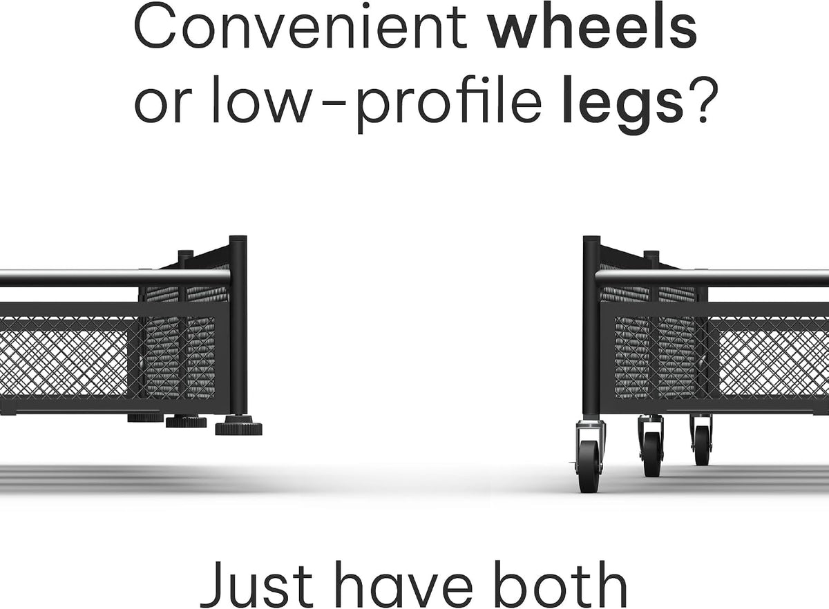 Under Bed Storage with Wheels, Large 65L, Heavy Duty Metal, Holds 70lb