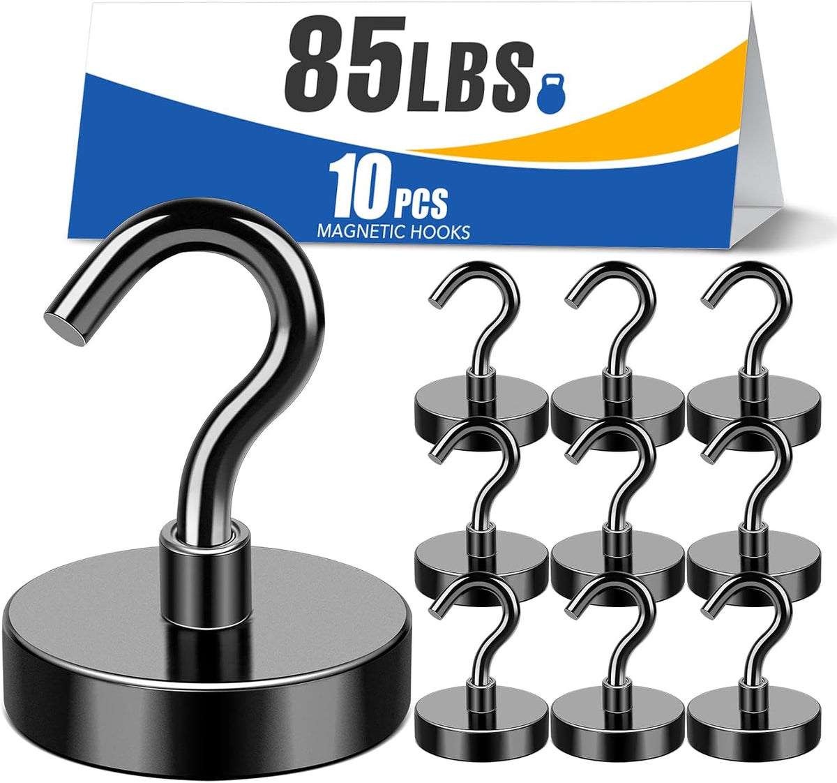 MIKEDE 85LBS+ Magnetic Hooks, Strong Cruise Cabin Ship Essentials Black