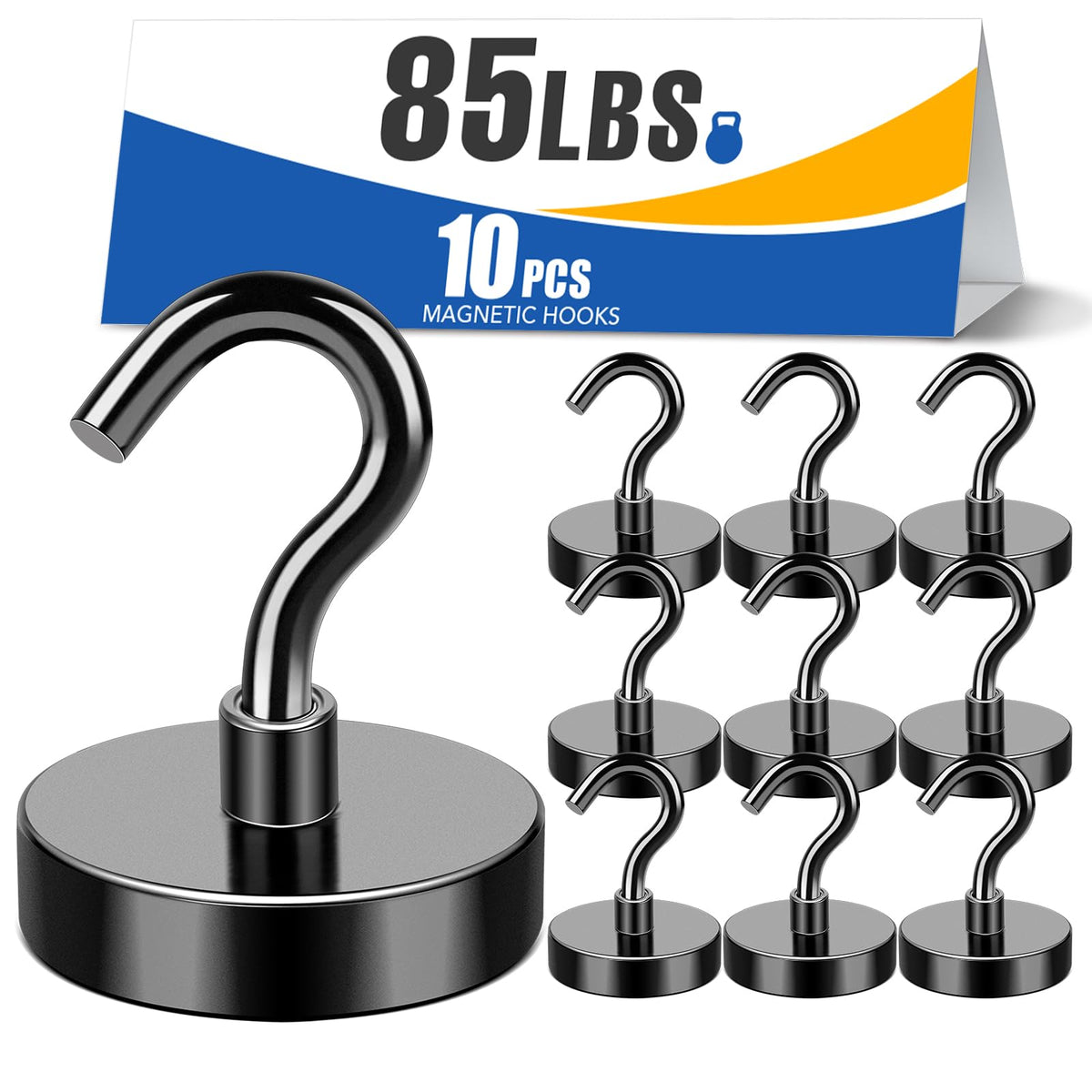 MIKEDE 85LBS+ Magnetic Hooks, Strong Cruise Cabin Ship Essentials Black