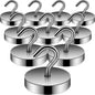 Neosmuk Magnetic Hooks Steel Tube Design for Cruise,80lb+ Black,10 Pack