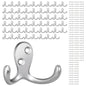 Homanu 14 Pack Black Coat Hooks Wall Mounted Double Prong with 28 Screws