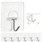 JINSHUNFA Adhesive Wall Hooks No Drill Clear Heavy Duty,13LB Sticky 8 Pack