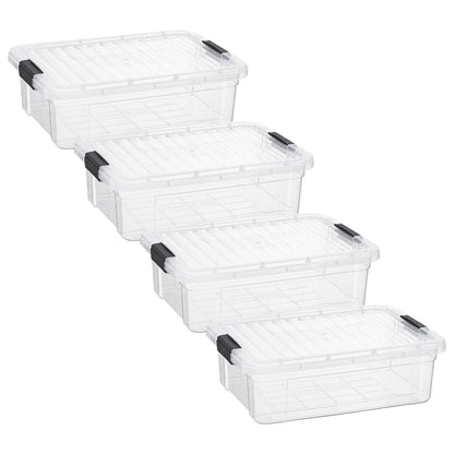 Superio 13.7 Quart Clear Plastic Storage Bin with Lid, Stackable Organizer Box, BPA-Free Storage Container for Home, Garage, School & Office, 1 Pack