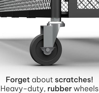 Under Bed Storage with Wheels, Large 65L, Heavy Duty Metal, Holds 70lb