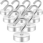 Neosmuk Magnetic Hooks Steel Tube Design for Cruise,80lb+ Black,10 Pack