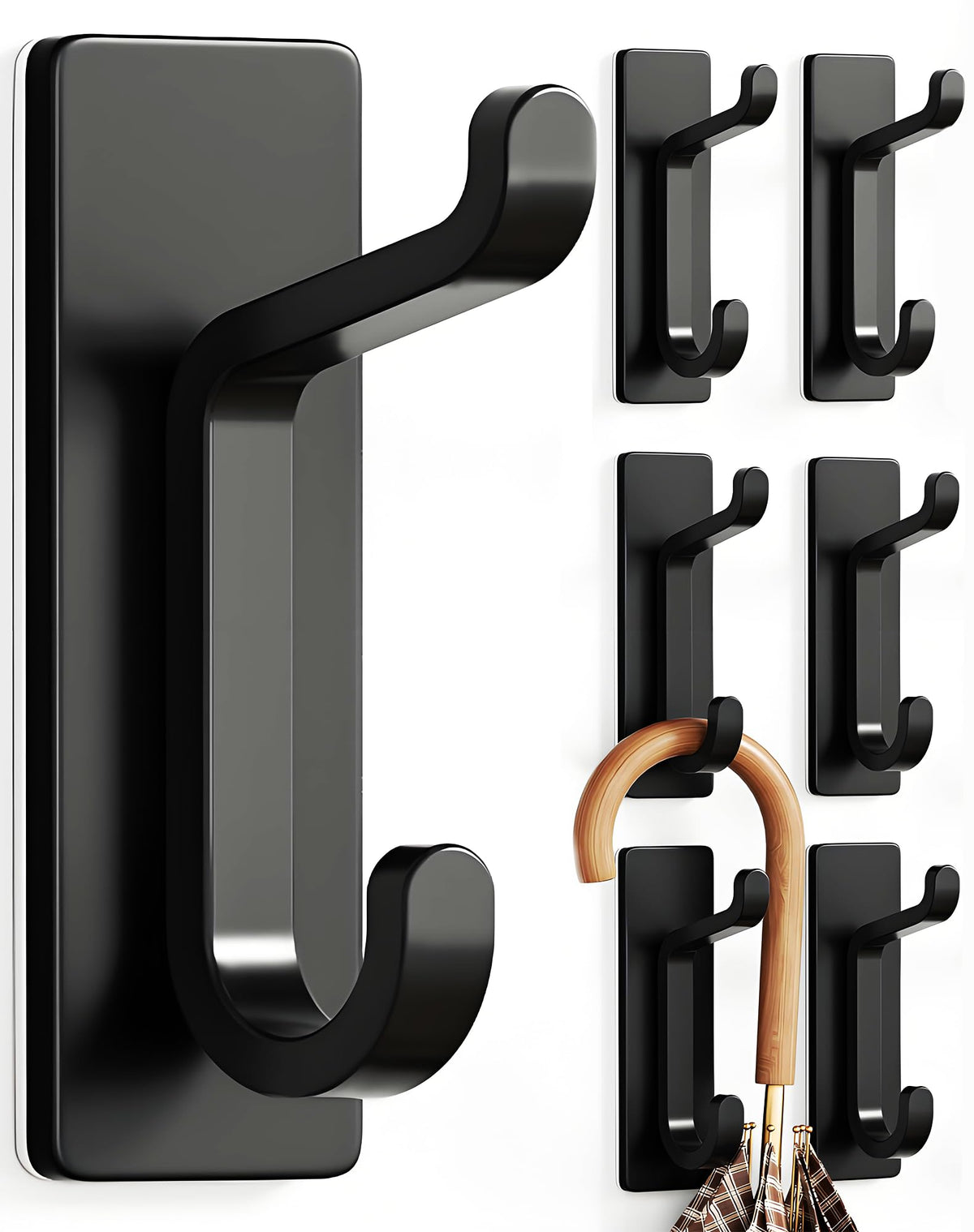 pickpiff 12 Pack Strong Stick-on Hooks 13LB for Coat & Towel, White