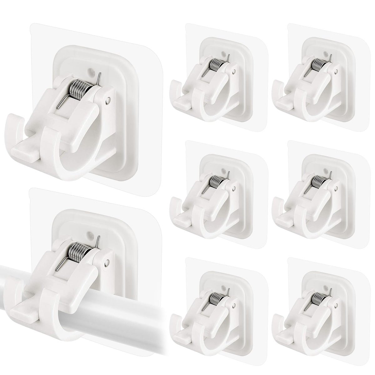 8PCS Self Adhesive No Drill Adjustable Curtain Rod Holder Hooks Brackets