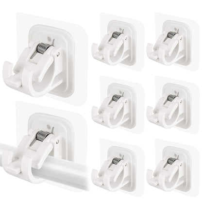 8PCS Self Adhesive No Drill Adjustable Curtain Rod Holder Hooks Brackets