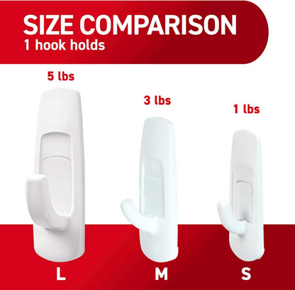 Command Large Utility Hooks, 7-Hooks, 12-Strips, Organize Damage-Free
