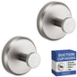 HOME SO Suction Cup Hooks for Shower & Bathroom Towel Holder 2-Pack Black