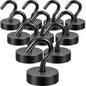 Neosmuk Magnetic Hooks Steel Tube Design for Cruise,80lb+ Black,10 Pack