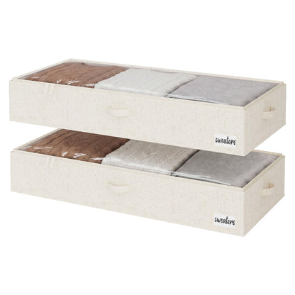 StorageWorks 6 Inch Low Profile Under Bed Storage Containers with Clear Lid
