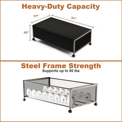 Fokyfok 2Pack Under Bed Storage Containers, 10 inch Height,31 inch Long
