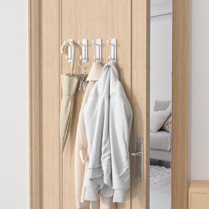 pickpiff 13LB Strong Stick-on Hooks for Coat & Towel, White 4 Pack