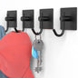VAEHOLD 6 Pack Adhesive Wall Hooks, Heavy Duty Sticky Holder Aluminum Towel Hooks for Hanging Coat, Hat, Key, Clothes, Closet Hook Wall Mount for Kitchen, Bathroom, Office (Black)
