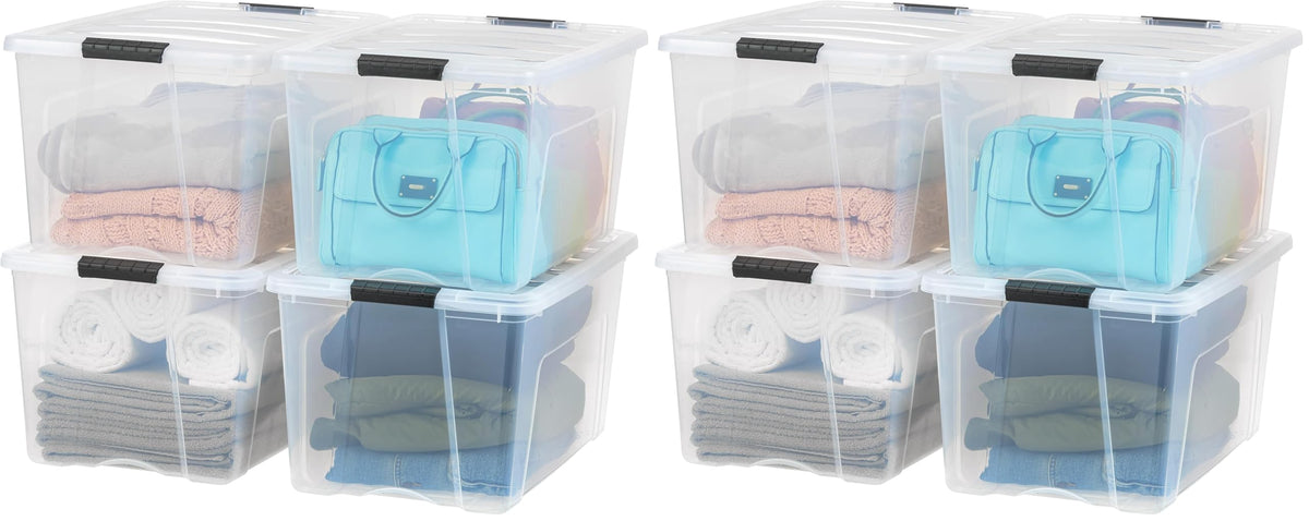 IRIS USA 6-Pack 54 Quart Storage Bins with Lids, Clear