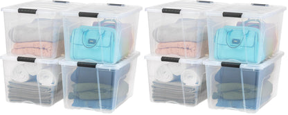IRIS USA 6-Pack 54 Quart Storage Bins with Lids, Clear