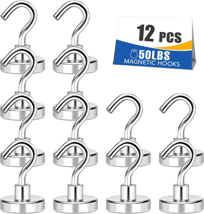 MIKEDE 85LBS+ Magnetic Hooks, Strong Cruise Cabin Ship Essentials Black