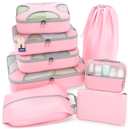 Shacke 5 Set Packing Cubes for Travel with Laundry Bag (Green Grass)