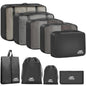 9 Set Packing Cubes for Travel Essentials - Lightweight Carry-On Luggage Organizer Bags with Shoe, Clothes & Laundry Bags for Airplane, Family & Business Travel, Leopard print