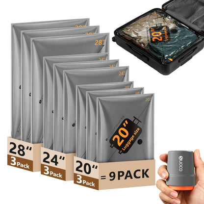Travel Vacuum Bags with Cordless Electric Pump, 16 Combo Compression Packing Cubes for Clothing Clothes, Luggage Suitcase Organizer, Space Saver Vacation Cruise Travel Essentials