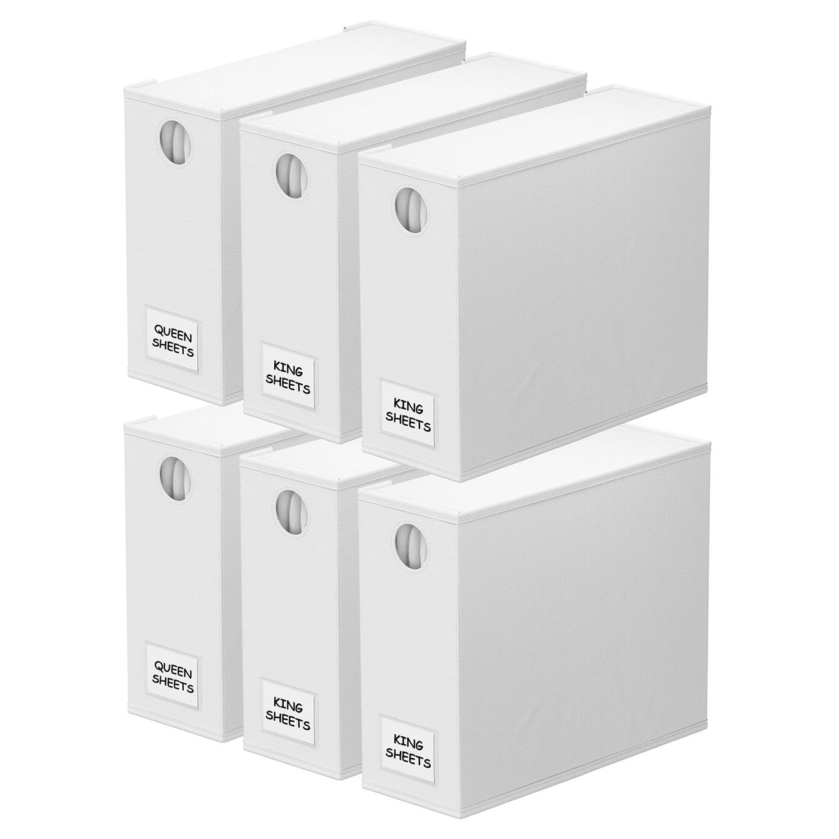 SpaceAid 4 Pack Bed Sheet Organizers and Storage, Foldable Organizer for Linen Closet, Sheets Set Folder Keeper with Window XL (Queen & King Size) Organizing Bedding Container, Gray 91ZDSN-SL01-G4