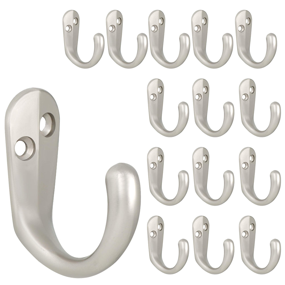 IBosins 50PCS Coat Hooks Wall Mounted Black Single Prong Robe Hook