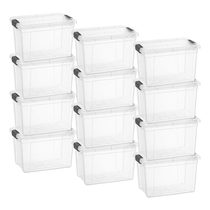 Superio 13.7 Quart Clear Plastic Storage Bin with Lid, Stackable Organizer Box, BPA-Free Storage Container for Home, Garage, School & Office, 1 Pack