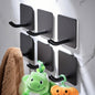 DELITON 26lb Heavy Duty Adhesive Towel Hooks, No-Damage 4 Pack Matte Black