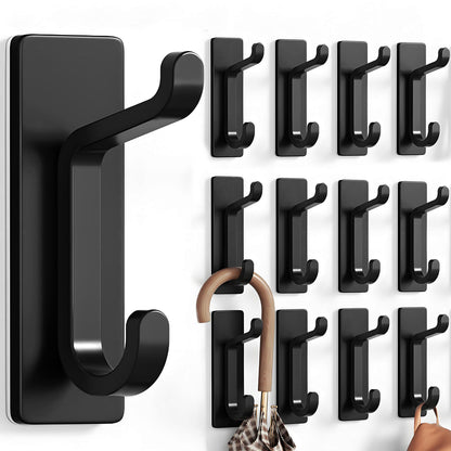 pickpiff 12 Pack Strong Stick-on Hooks 13LB for Coat & Towel, White
