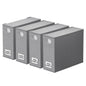 SpaceAid 4 Pack Bed Sheet Organizers and Storage, Foldable Organizer for Linen Closet, Sheets Set Folder Keeper with Window XL (Queen & King Size) Organizing Bedding Container, Gray 91ZDSN-SL01-G4