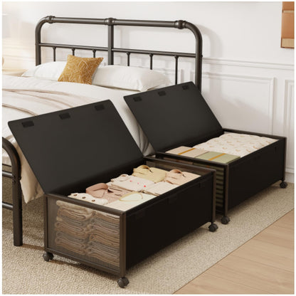 Fokyfok 2Pack Under Bed Storage Containers, 10 inch Height,31 inch Long