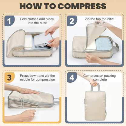 8-Set Compression Packing Cubes for Travel
