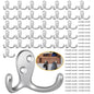 Homanu 14 Pack Black Coat Hooks Wall Mounted Double Prong with 28 Screws