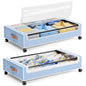 Yecaye Under Bed Storage with Wheels, 2Pack Under Bed Storage Containers, Underbed Shoe Storage Organizer, Rolling Under Bed Metal Drawers for Clothes, Blankets(30.71 x 16.93 x 6.69 in)