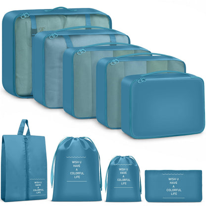 9 Set Packing Cubes for Travel Essentials - Lightweight Carry-On Luggage Organizer Bags with Shoe, Clothes & Laundry Bags for Airplane, Family & Business Travel, Leopard print
