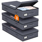 StoreHappily Under Bed Storage Containers with Lids, 2 Pack Foldable Grey
