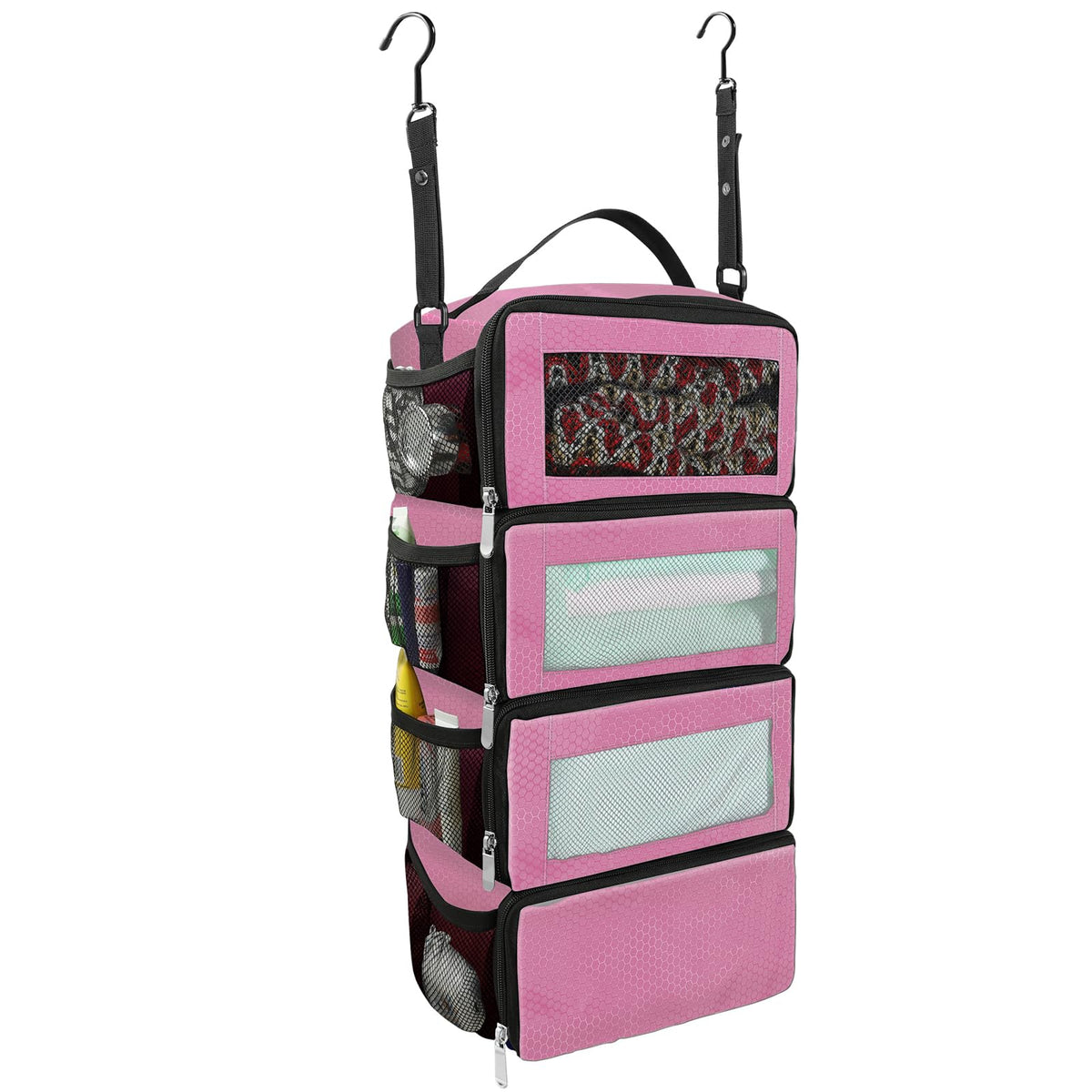 Olosar Suitcase Organizer, Travel Luggage Organizer Portable Hanging Travel Shelves Collapsible Hanging Packing Cubes for Carry on Suitcase