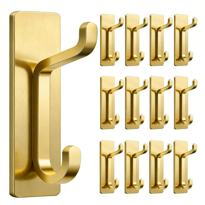 pickpiff 13LB Strong Stick-on Hooks for Coat & Towel, White 4 Pack