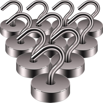 Neosmuk Magnetic Hooks Steel Tube Design for Cruise,80lb+ Black,10 Pack