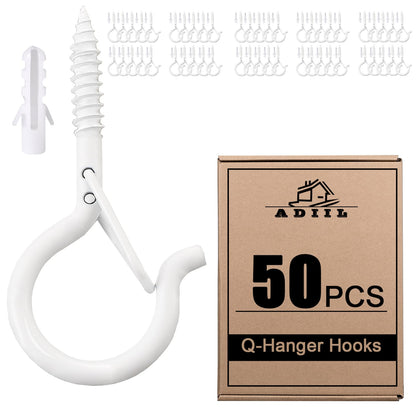 ADIIL Q Hanger Ceiling Screw Hooks for Hanging Outdoor String Light, Plants