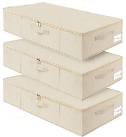 punemi 6.7 in Tall Sturdy Under Bed Storage Containers with Lid, 2Pack,Gray