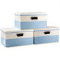PRANDOM Large Collapsible Storage Bins with Lids [3-Pack] Linen/Cotton Blend Foldable Storage Boxes Organizer Containers Baskets Cube with Cover for Home Bedroom Closet Office Nursery(17.7x11.8x11.8)
