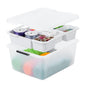 IRIS USA Storage Bins with Lids |Made in USA| 6 Qt - (4-Pack) - Clear