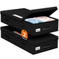 StoreHappily Under Bed Storage Containers with Lids, 2 Pack Foldable Grey
