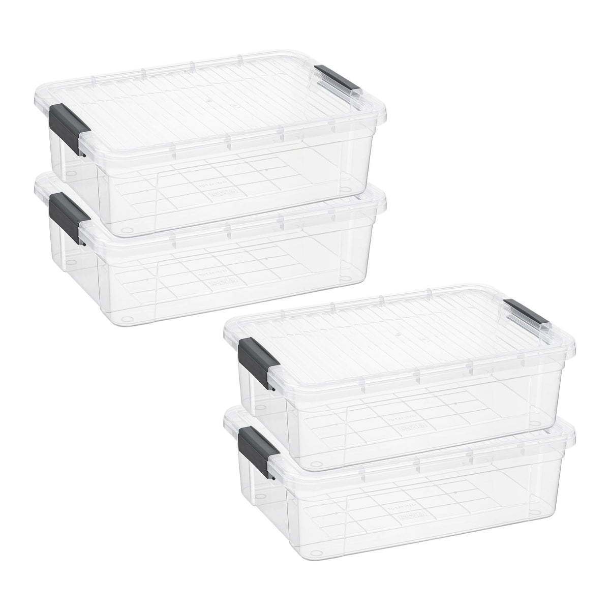 Superio 13.7 Quart Clear Plastic Storage Bin with Lid, Stackable Organizer Box, BPA-Free Storage Container for Home, Garage, School & Office, 1 Pack
