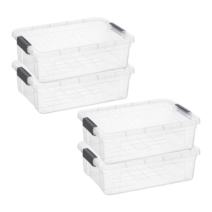 Superio 13.7 Quart Clear Plastic Storage Bin with Lid, Stackable Organizer Box, BPA-Free Storage Container for Home, Garage, School & Office, 1 Pack
